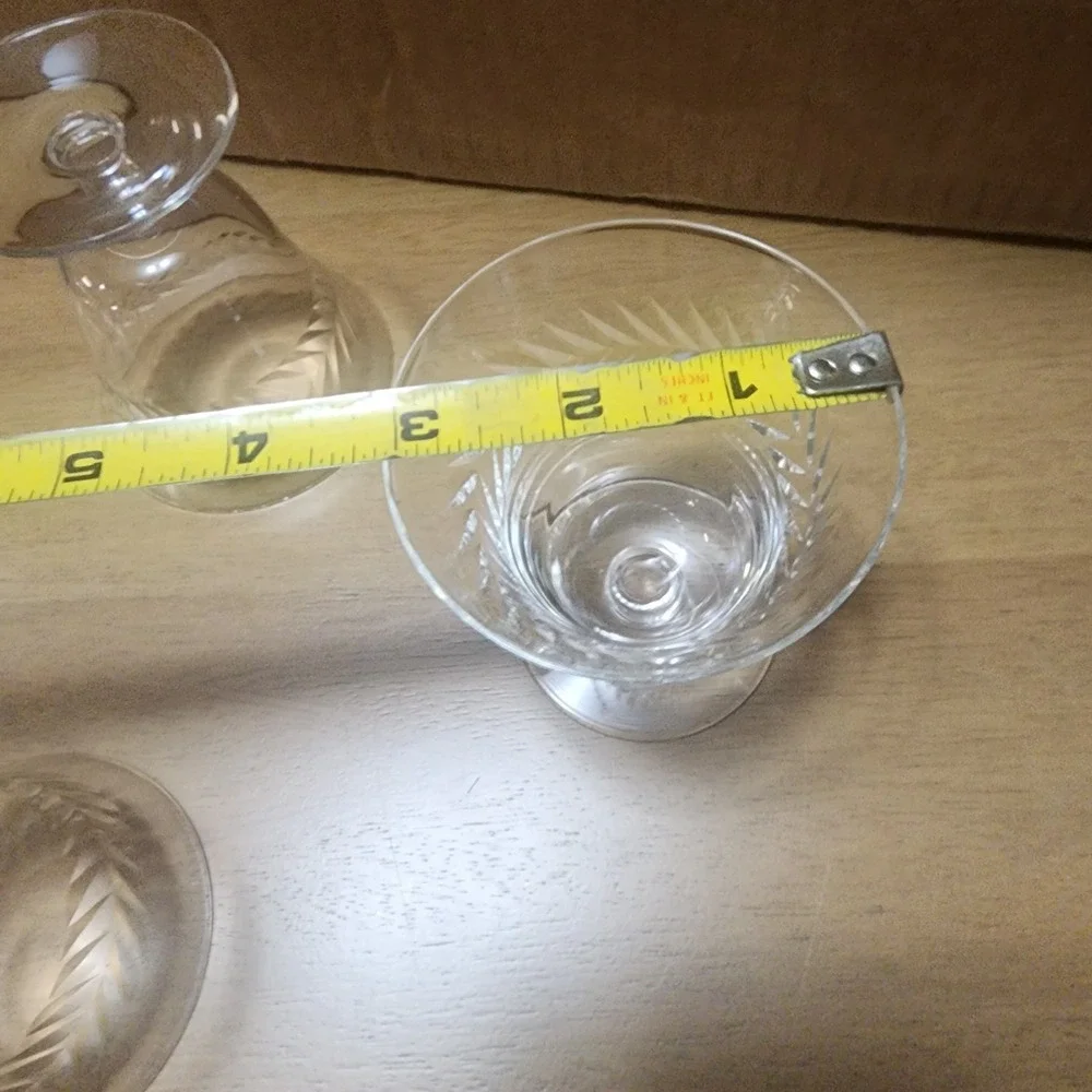 Vintage Crystal Laurel Leaf Parfate Set of 4